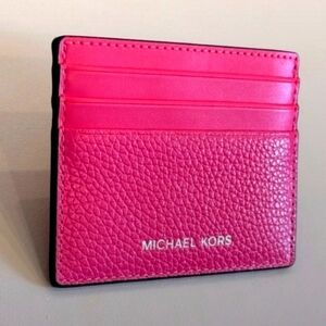 Michael Kors Vibrant Pink Card Holder     Size 4"×3.5"